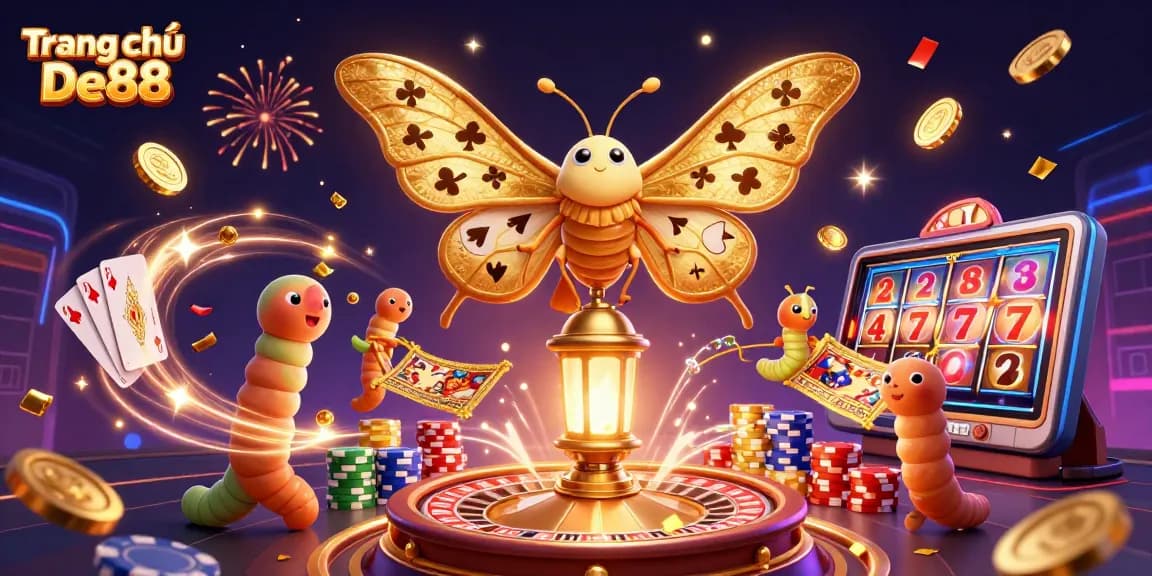 Engage in exciting gameplay with Trang chủ De88 featuring a vibrant casino scene and iconic symbols.