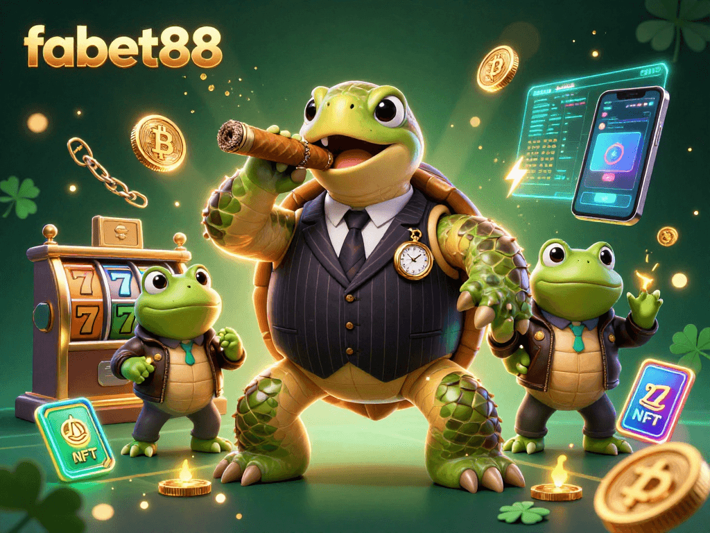 Experience thrilling gameplay at fabet88 with animated slot reels and vibrant digital coins.