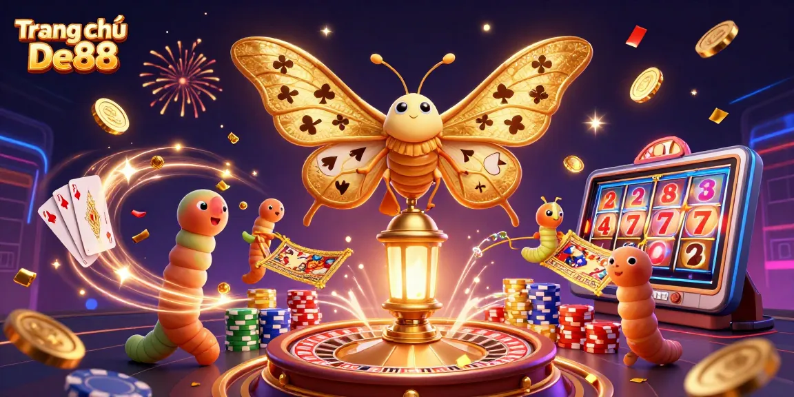 Engage in exciting gameplay with Trang chủ De88 featuring a vibrant casino scene and iconic symbols.